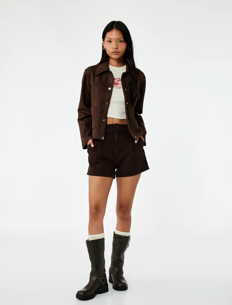 Koton Faux Suede Shirt