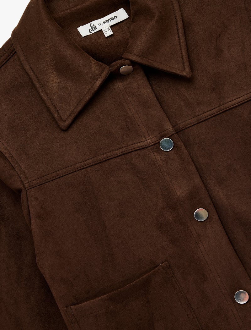 KOTON Faux Suede Shirt - Image 5