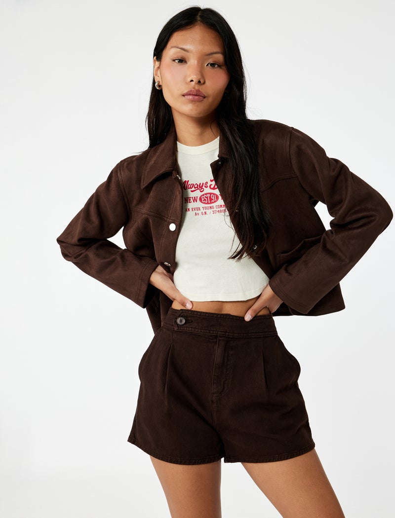 KOTON Faux Suede Shirt - Image 1