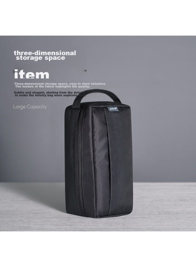 Pack All Men's Toiletry Bag, Large Capacity Compartmentalized Storage For Personal Care Items, Handheld Organizer Bag, Black - Image 4