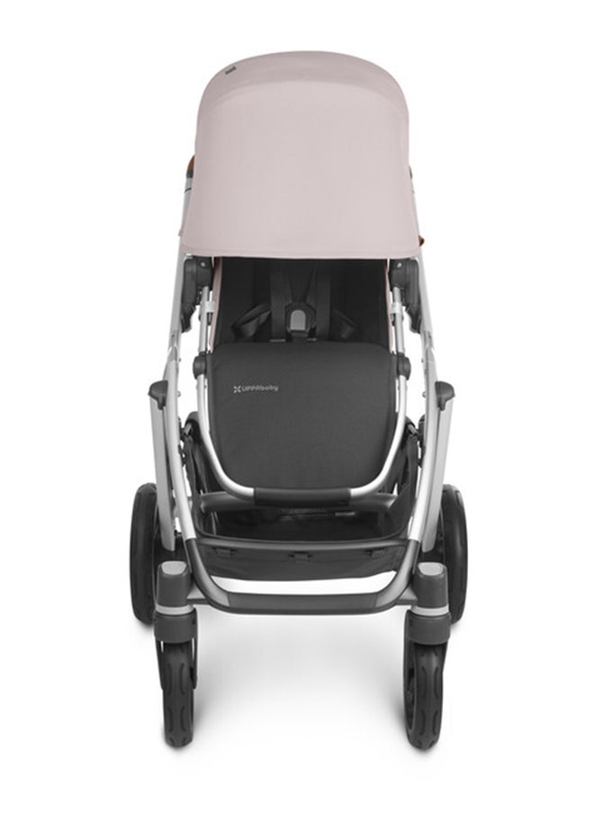 UPPAbaby Vista V2 Convertible Stroller Alice Dusty Pink With Silver Frame And Saddle Leather, Adaptable Double Stroller For Growing Families  - Image 2
