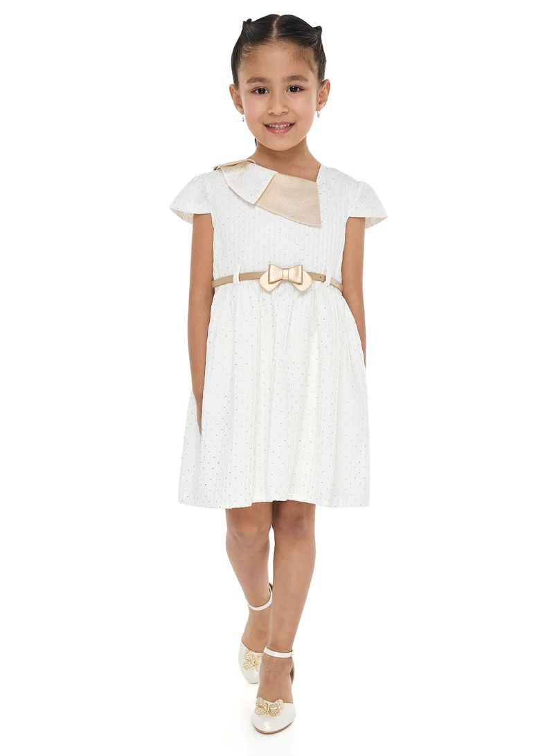 victor and jane Pleated Bow Dress