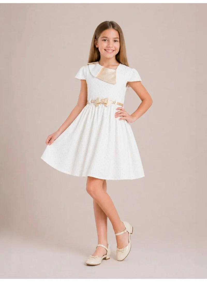 Victor And Jane  Pleated Bow Dress for Women | Best Price UAE