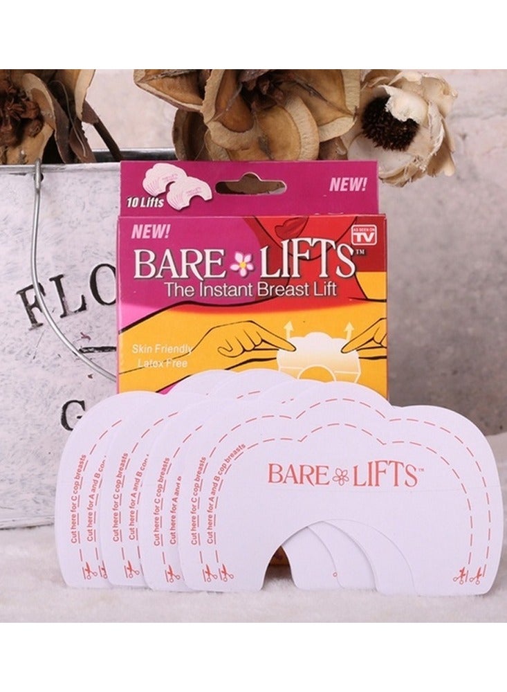 Bare Lifts 10pcs Invisible Bare Push Up Instant Lift Support Bra Shaper Adhesive Tap - Image 1