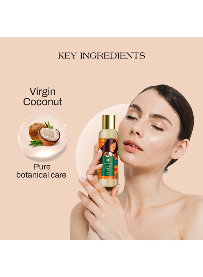 Ashpveda Organic Cold Pressed Virgin Coconut Oil for Hair and Skin | Ayurvedic Herb Enriched Fragrance Oil, Enhancing Scalp Health and Promotes Skin Firmness (120 ml) - Image 3