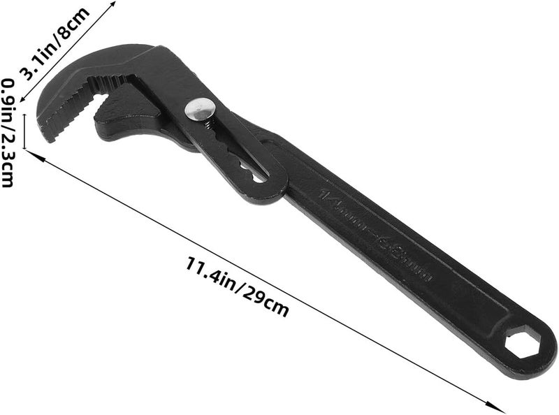 Adjustable Large Opening Wrench Multifunction Plumbing Tool Black Heavy-duty Faucet Installation and Removal Spanner for Bathroom and Sprinkler Use - Image 1