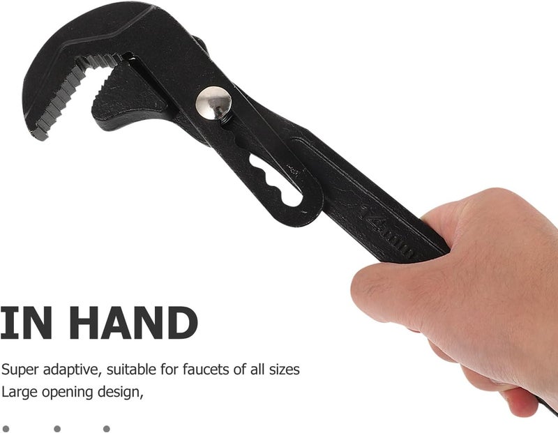 Adjustable Large Opening Wrench Multifunction Plumbing Tool Black Heavy-duty Faucet Installation and Removal Spanner for Bathroom and Sprinkler Use - Image 3