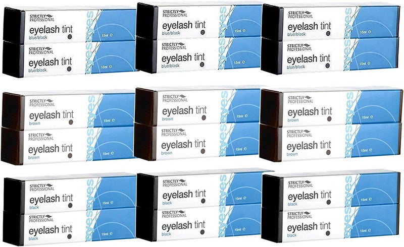 Strictly Professional Eyelash Tint 2 x Black 2 x BlueBlack 2 x Brown 15ml Each Pack of 6 x 3 Add 18 to Basket