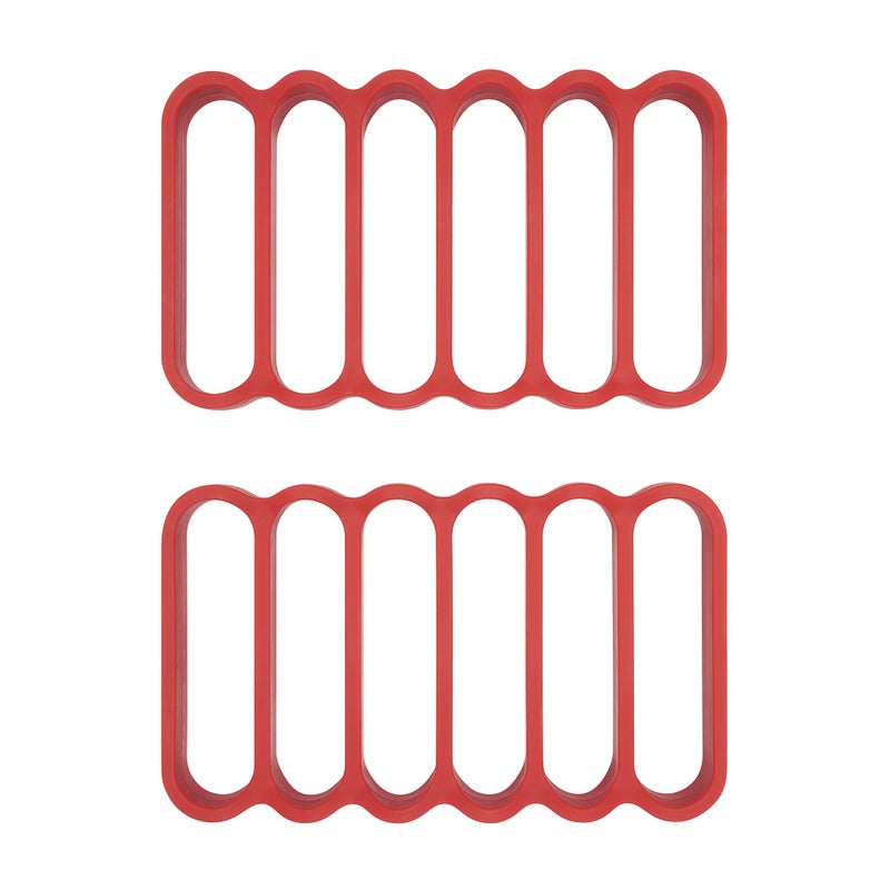 OXO - 11210100 OXO Good Grips Silicone Roasting Racks, 2-Pack,Red,Pack of 2 - Image 1