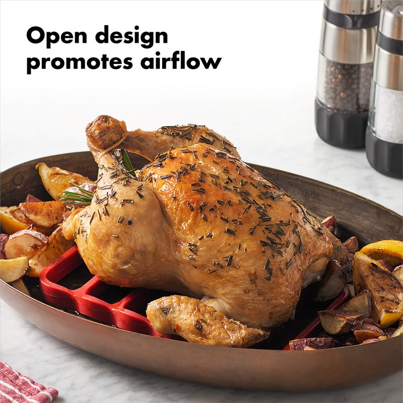 OXO - 11210100 OXO Good Grips Silicone Roasting Racks, 2-Pack,Red,Pack of 2 - Image 5