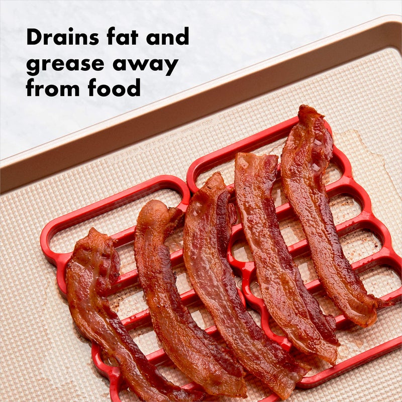 OXO - 11210100 OXO Good Grips Silicone Roasting Racks, 2-Pack,Red,Pack of 2 - Image 4