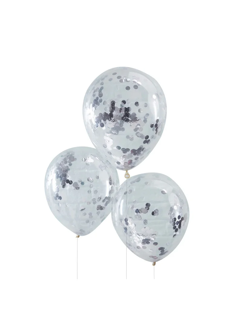 Ginger Ray Balloons - Confetti - Silver