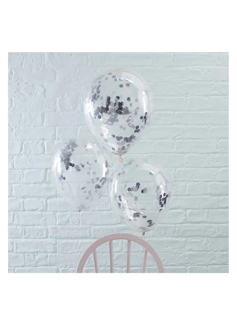 Ginger Ray Balloons - Confetti - Silver