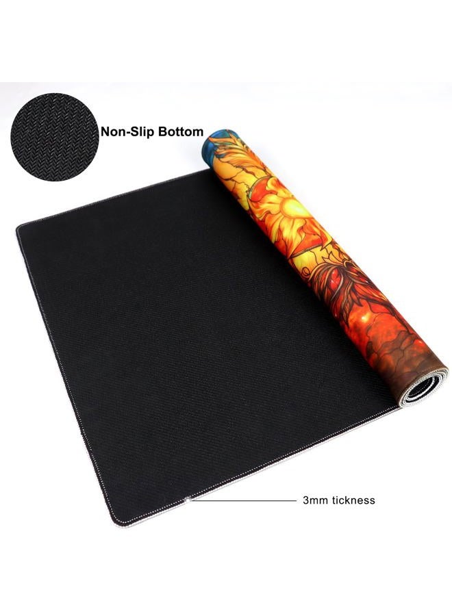 Katomula MTG Playmat, TCG Card Game Playmat, Stitched Edge, Non-Slip Rubber Bottom - 24 x 14 inch - Plains - Image 5