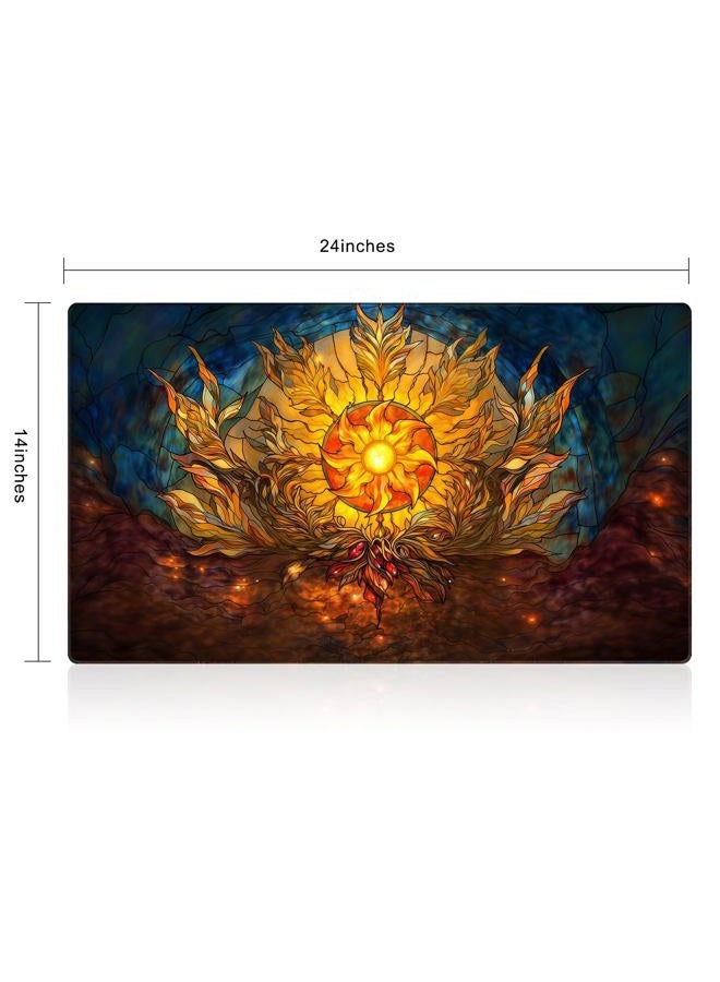 Katomula MTG Playmat, TCG Card Game Playmat, Stitched Edge, Non-Slip Rubber Bottom - 24 x 14 inch - Plains - Image 2