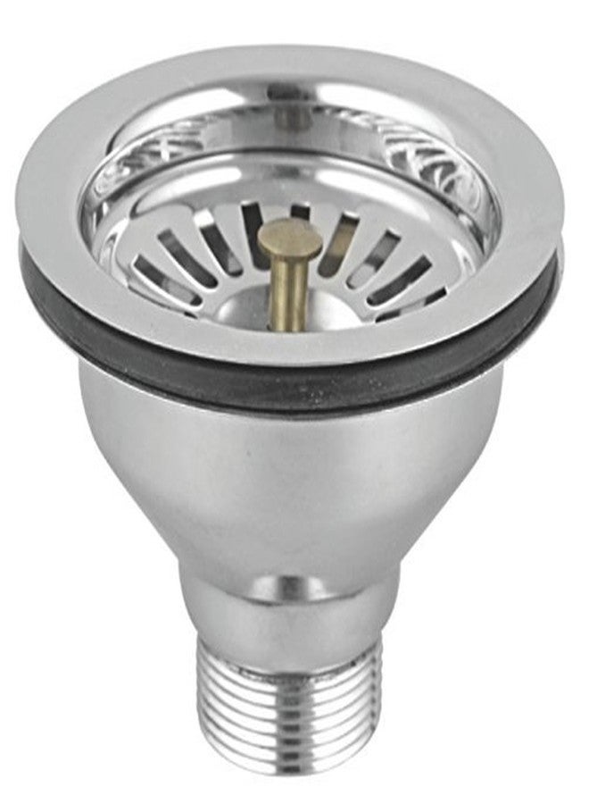 SBD Stainless Steel Heavy 4" inch | Waste Coupling for Kitchen Sink | Drain Strainer for Kitchen Wash Basin | Drain Outlet with Marble Finish (Chrome Finished) Round - Image 1