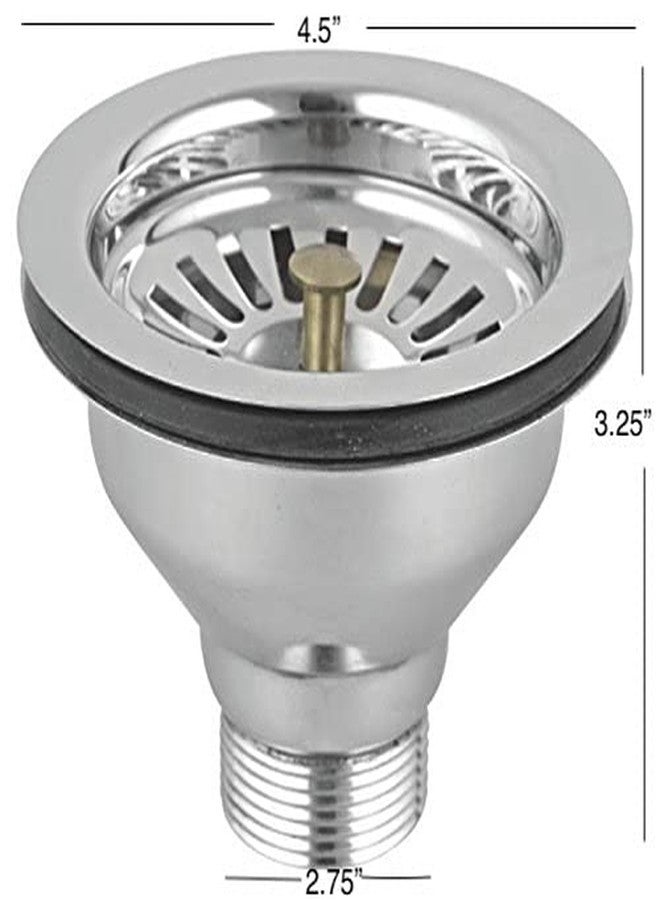 SBD Stainless Steel Heavy 4" inch | Waste Coupling for Kitchen Sink | Drain Strainer for Kitchen Wash Basin | Drain Outlet with Marble Finish (Chrome Finished) Round - Image 2