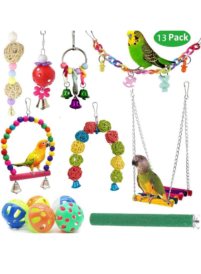 rocooart Group of 13 pieces of bird games, bird swing games, bird chewing games for small parrots, parakeets, cockatiels, conures, budgerigars, canaries and love birds from Linji. - Image 1