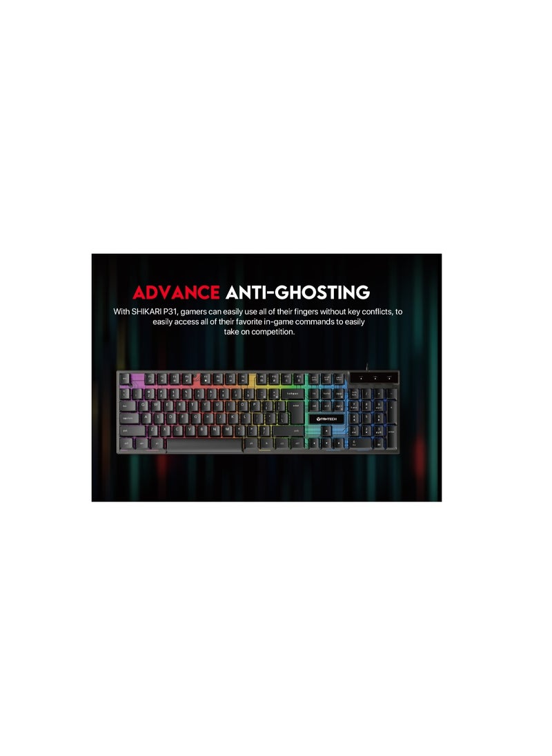 Fantech Hero P31 Gaming Combo That includes K515 Shikari RGB Gaming keyboard , VX9 Kanata Wired Gaming Mouse and Vigil MP356 Control Type, Gaming Mousepad