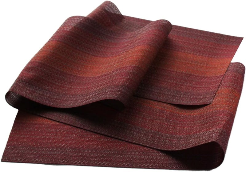 pigchcy 72 inches Table Runner,Table Centerpiece, Heat Resistant Vinyl Woven Washable Table Mats Sets (Scarlet Red) - Image 3