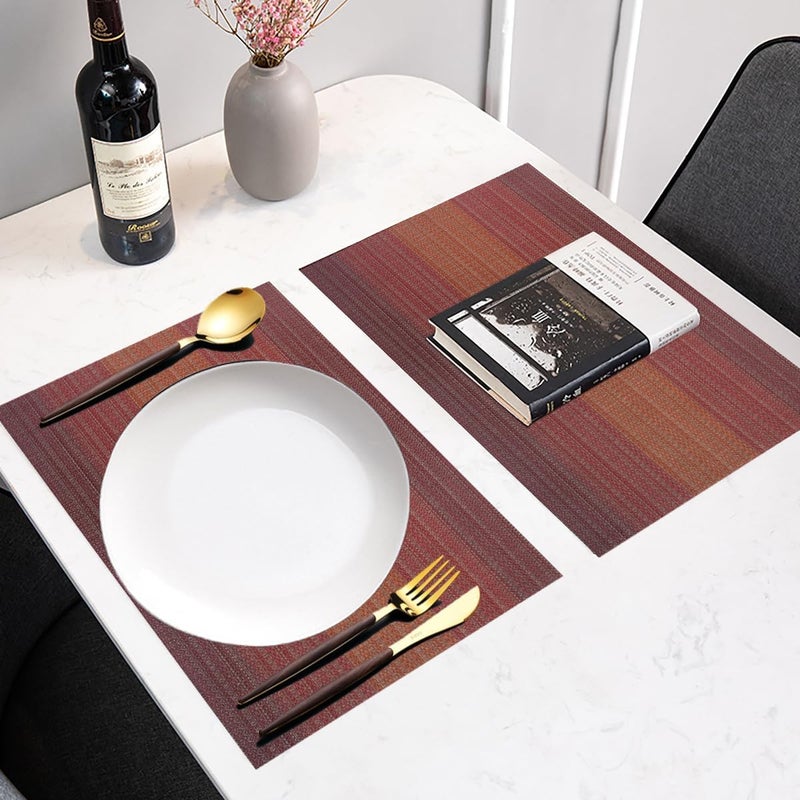 pigchcy 72 inches Table Runner,Table Centerpiece, Heat Resistant Vinyl Woven Washable Table Mats Sets (Scarlet Red) - Image 5