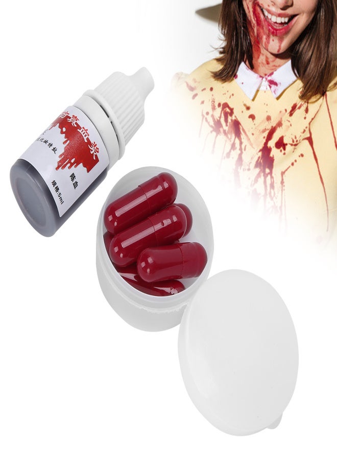 Fake Blood Capsules Halloween Makeup Blood Costume Cosplay Prop Party Trick Supplies - Image 4