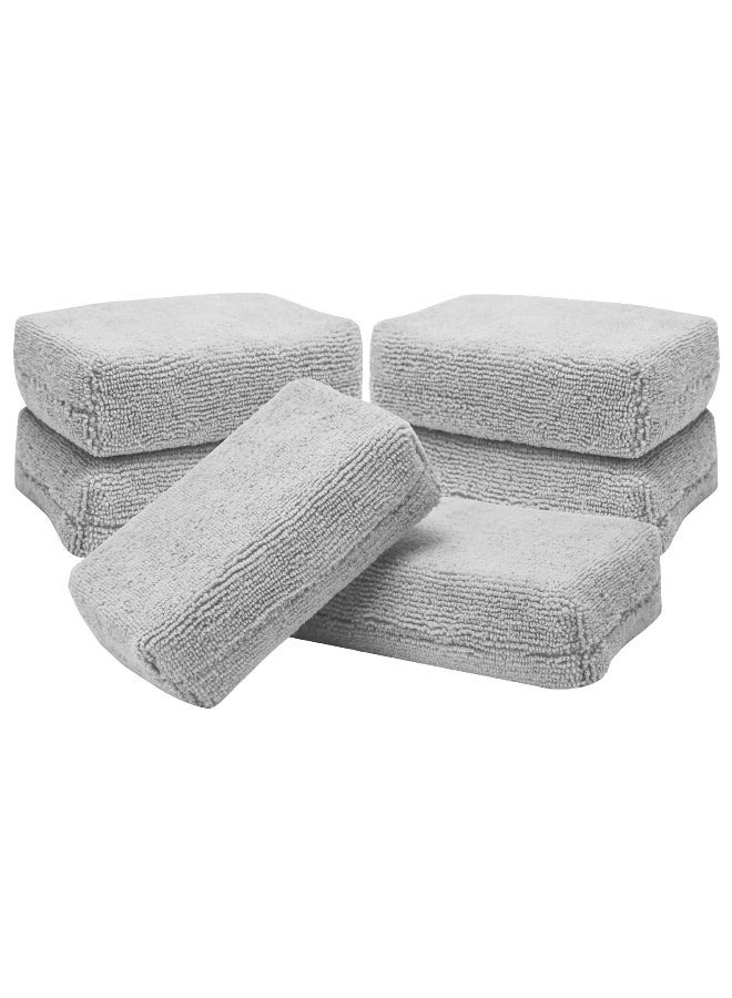 VIKING Rectangular Microfiber Wax Applicator and Cleaning Pads for Car Care - Blue, 3 in. x 5 in, 6 Pack - Image 1