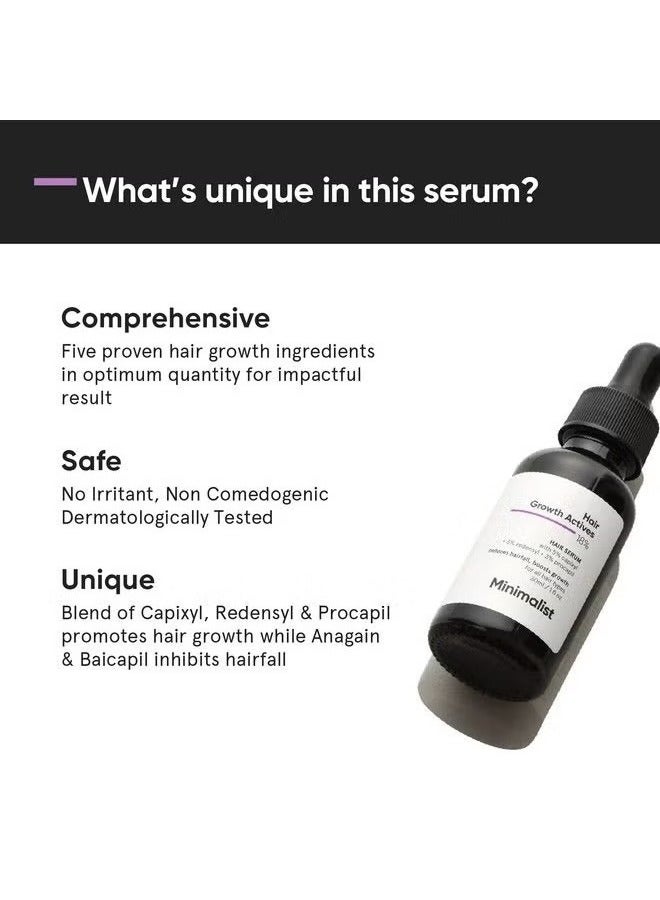 منيماليست سيروم الحد الأدنى لكثافة الشعر 18% | مع بروكابيل، كابيكسيل، ريدينسيل، أناجين وبايكابيل للتحكم في تساقط الشعر ونمو الشعر لدى الرجال والنساء - Image 3