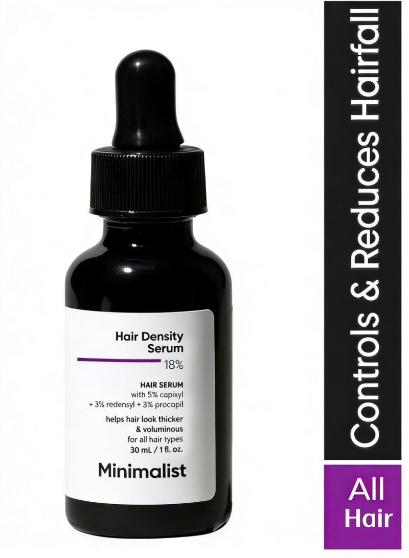منيماليست سيروم الحد الأدنى لكثافة الشعر 18% | مع بروكابيل، كابيكسيل، ريدينسيل، أناجين وبايكابيل للتحكم في تساقط الشعر ونمو الشعر لدى الرجال والنساء - Image 1