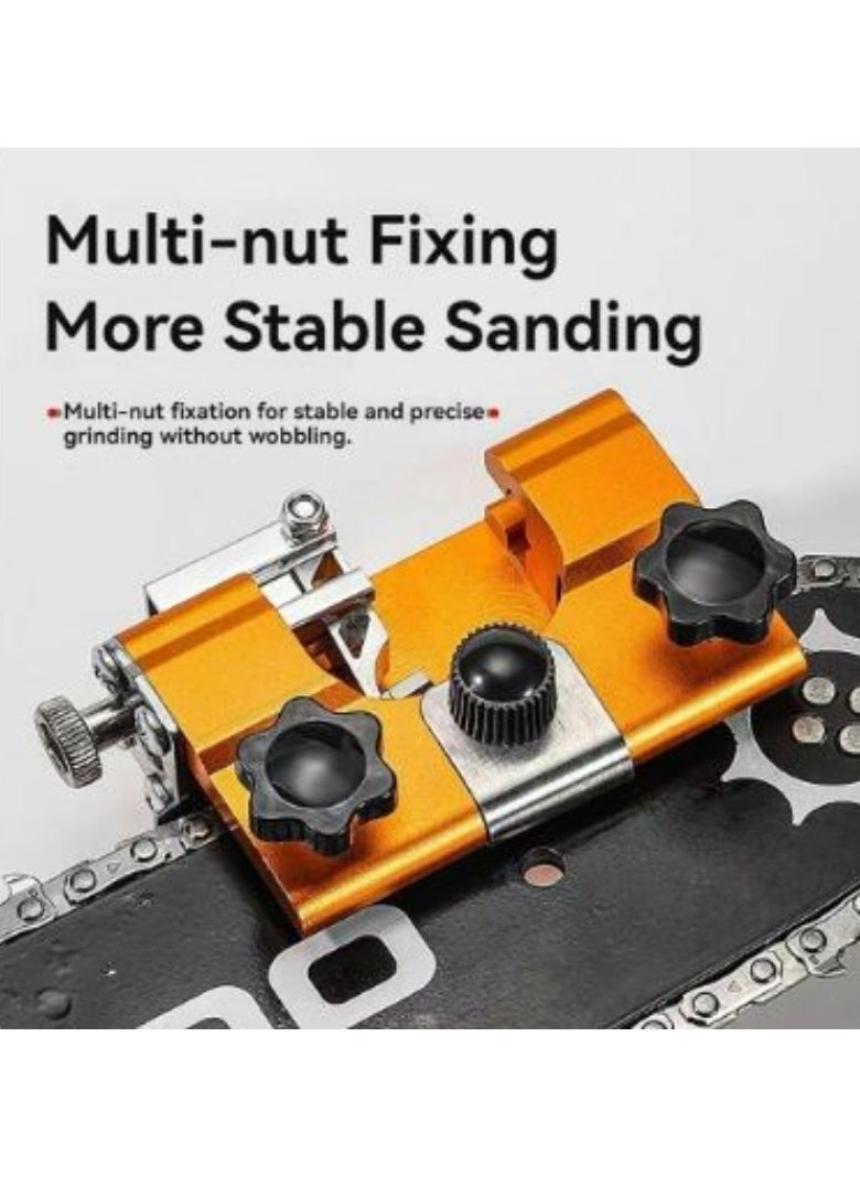 Hand-Cranked Chain Grinder Portable Household Chainsaw Chain Sharpener Tool Electric Chain Saw File Grinding Sharpening Device (Large 10PCS Head)