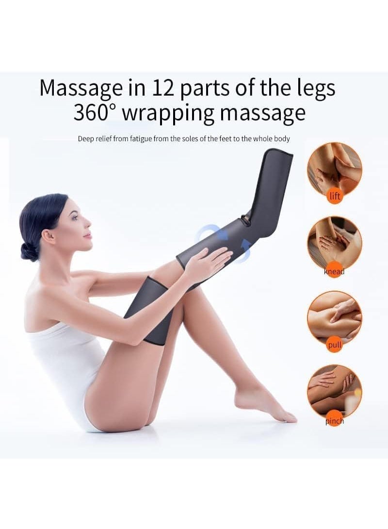 Premium Leg Massager for Blood Circulation & Pain Relief - Air Compression & Heat Therapy for Foot, Thigh, and Knee - Easy to Use for Daily Use - Image 2