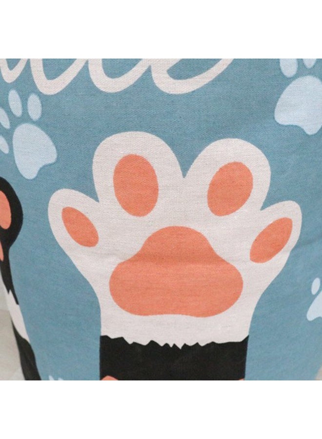 Cute Cat's Paw Printed Foldable Large Capacity Laundry Basket Canvas Waterproof Portable Handle Bathroom Dirty Cloth Storage Basket Multifunction Durable Toys Blanket Organizer - Image 5