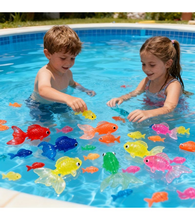 14 Pcs Floating Plastic Golden Fish Toys for Water Games Party Decor - Image 1