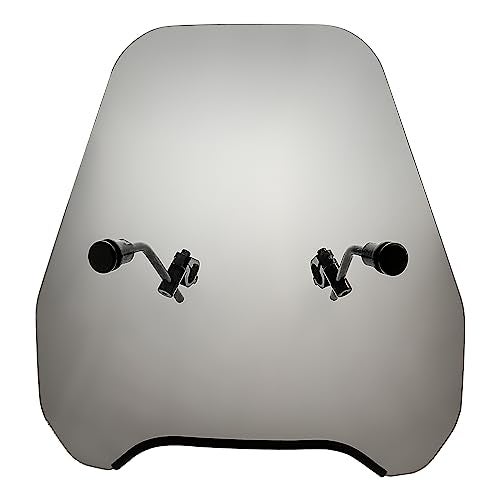 FATECIM 15" Smoke Motorcycle Windscreen Windshield Motorbike Wind Deflector Flyscreen Universal for Harley Davidson Honda Kawasaki Suzuki Triumph Yamaha Indian Victory with 7/8" or 1" Handlebars - Image 1