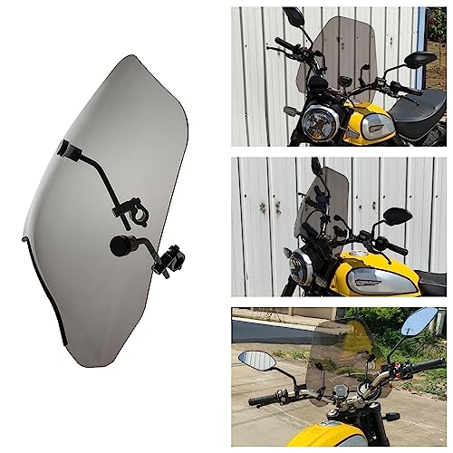 FATECIM 15" Smoke Motorcycle Windscreen Windshield Motorbike Wind Deflector Flyscreen Universal for Harley Davidson Honda Kawasaki Suzuki Triumph Yamaha Indian Victory with 7/8" or 1" Handlebars - Image 3