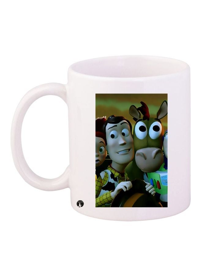RYN Cartoon Printed Coffee Mug White/Green/Grey 11ounce