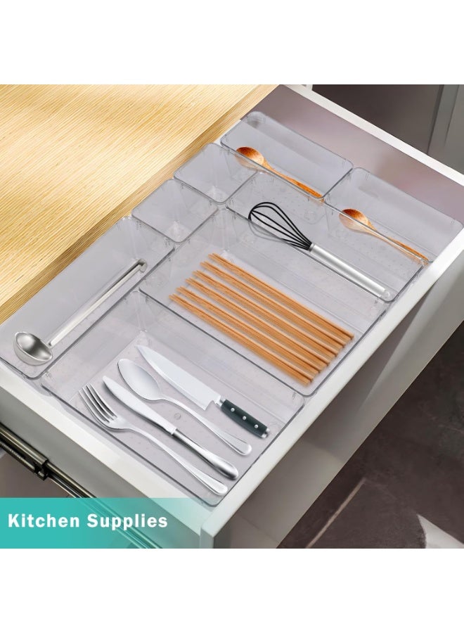 Set of 8 Acrylic Space Saving Storage Box Drawer Organizer for Office Supplies Cabinet - Clear  - Image 5