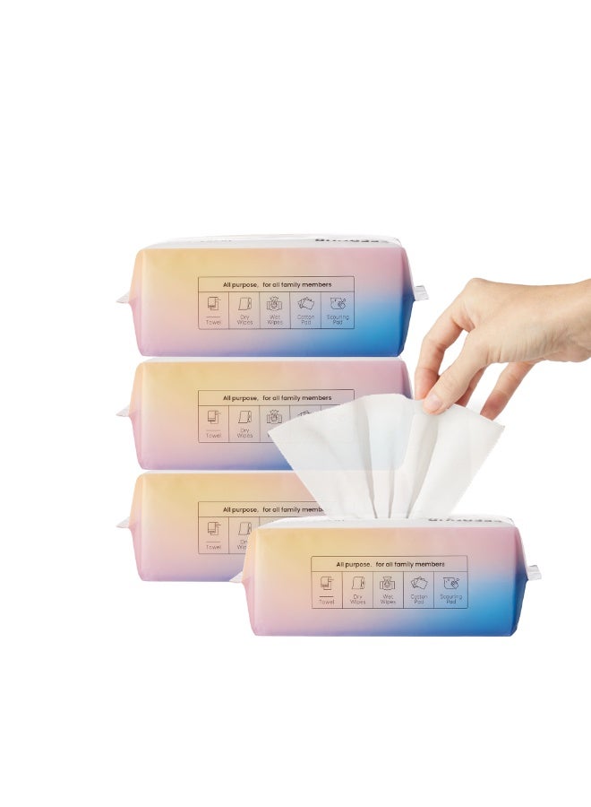 SEEDNUR 320 Count Soft Dry Wipe 100% Thicken Cotton Facial Tissue Disposable Face Towel Lint Free Dry Wet Use for Sensitive Skin Facial Cleansing Makeup Remover - Image 1