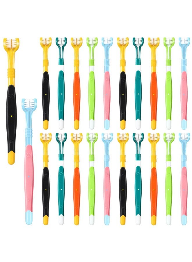 Vesici 20 Pcs 7 Inch Dog Toothbrush 3 Sided Dog Tooth Brush Cat Toothbrush Pet Teeth Cleaning Brush Dental Care Suitable for Most Pets Puppy Kitten Different Teeth and Mouth Shapes Cleaning - Image 1