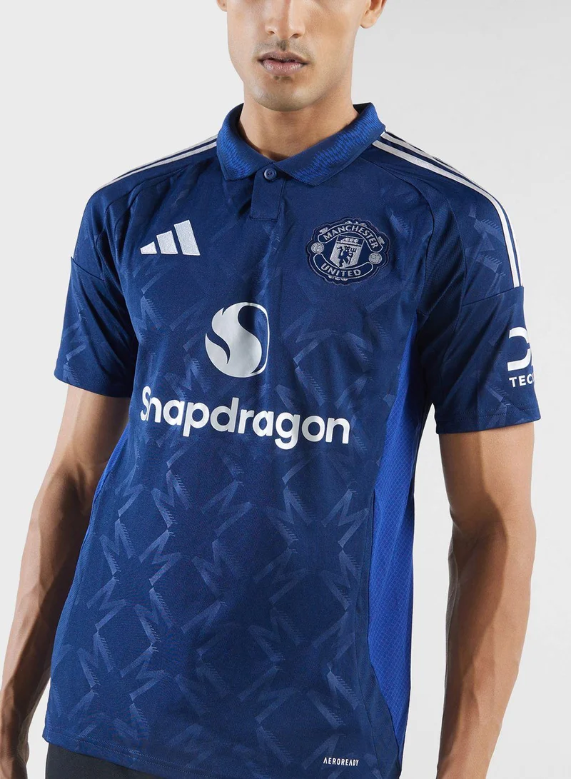 Adidas Mufc A Jsy Blue Football Jerseys For Men Xs