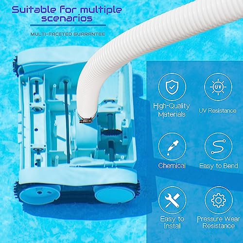 zhcoy 2 Pack Pool Pump Replacement Hose,1.25" Diameter, 59" Long Pool Filter Replacement Hoses for Above Ground Pools,Compatible with Intex Filter Pump 607, 637,Includes 4 Metal Clamps (white) - Image 4