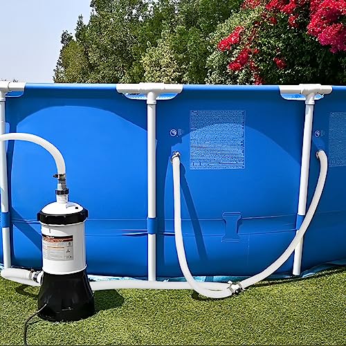 zhcoy 2 Pack Pool Pump Replacement Hose,1.25" Diameter, 59" Long Pool Filter Replacement Hoses for Above Ground Pools,Compatible with Intex Filter Pump 607, 637,Includes 4 Metal Clamps (white) - Image 5