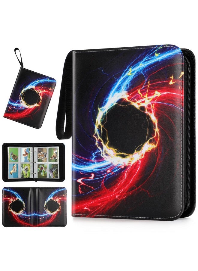 XSHNUO Trading Card Binder,4 Pockets 440 Cards Holder Collector Album With 55 Removable Sleeves Compatible With Pokemon Cards Football Card Tcg Game Sports Cards, Black  - Image 1