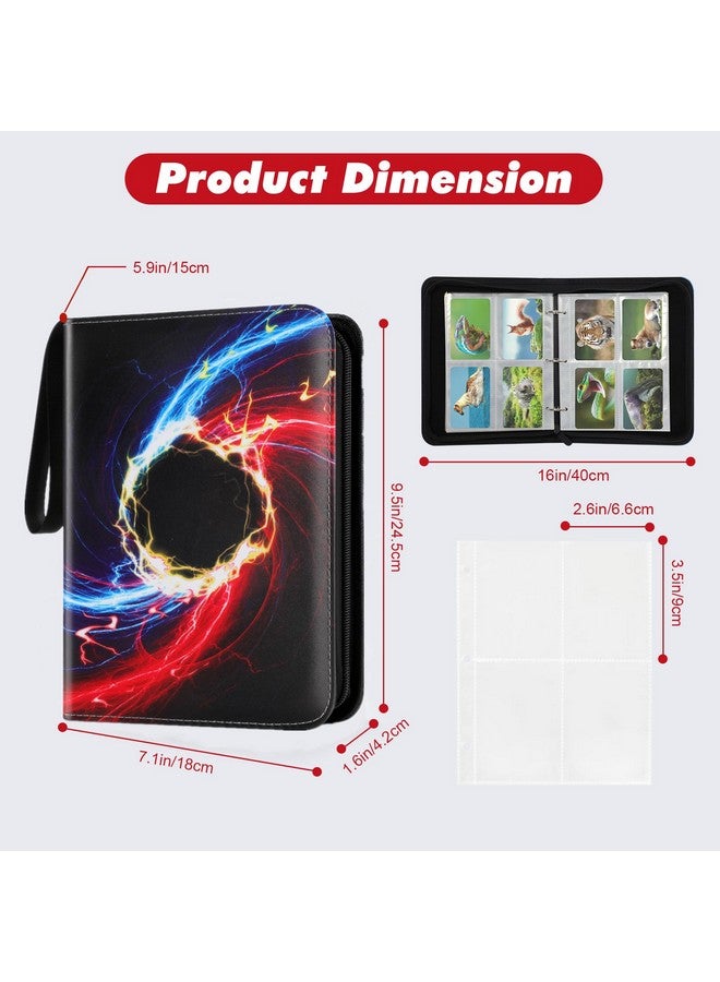 XSHNUO Trading Card Binder,4 Pockets 440 Cards Holder Collector Album With 55 Removable Sleeves Compatible With Pokemon Cards Football Card Tcg Game Sports Cards, Black  - Image 3