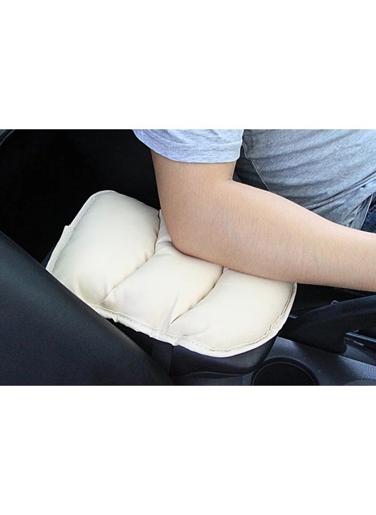 Generic - Comfortable Car Center Console Armrest Cover, Soft Leather Car Console Cover, Car Interior Center Console Pad for Driver or Passenger Arms, Compatible with All Cars (Beige) - Image 1