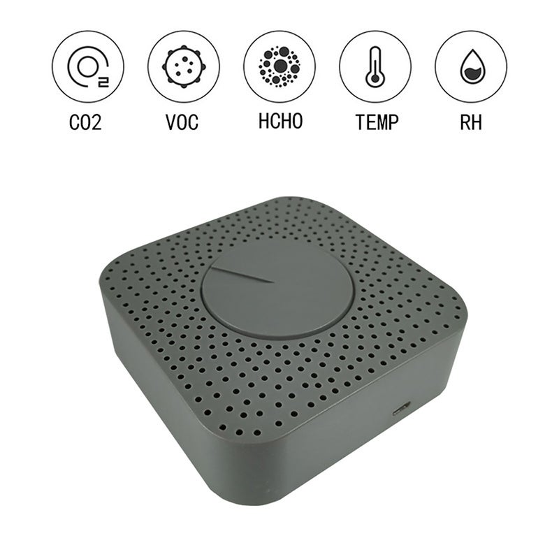 Tuya ZigBee Intelligent Air Quality Monitor 5-in-1 Air Housekeeper HCHO/CO2/VOC/Temperature/Humidity Detector Support Remote APP Control Alarm Function Compatible with Google Home for Home - Image 3