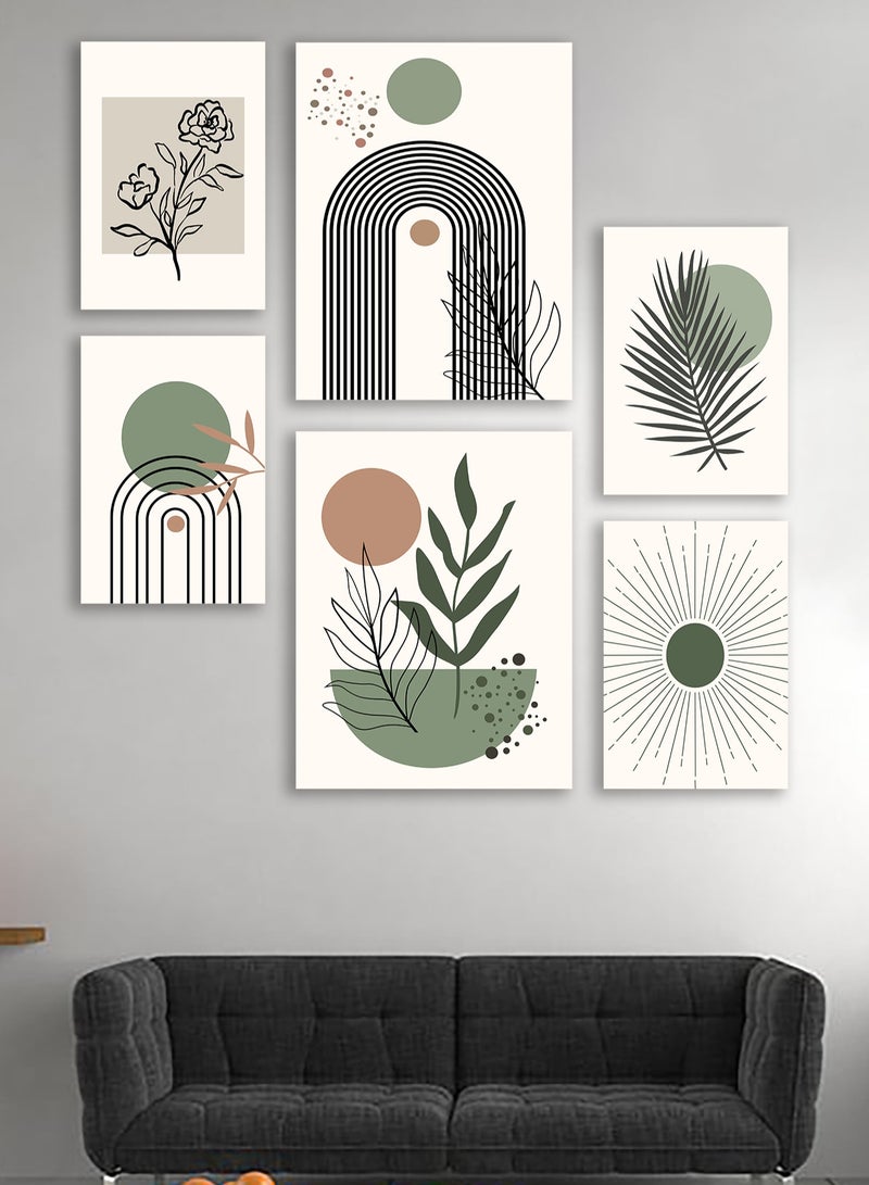 Droplyte Set Of 6 Framed Canvas Wall Arts Stretched Over Wooden Frame Paintings for Home Living Room Office Decor - Image 2