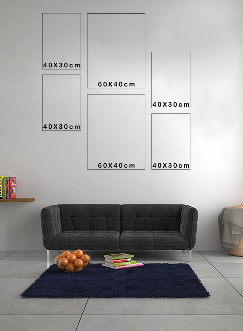 Droplyte Set Of 6 Framed Canvas Wall Arts Stretched Over Wooden Frame Paintings for Home Living Room Office Decor - Image 3