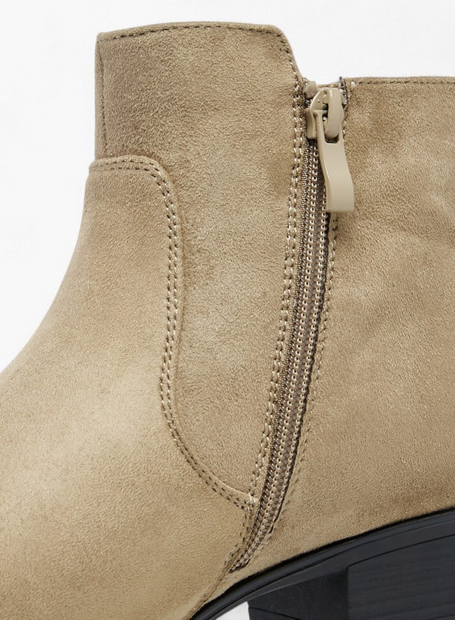 Celeste Women's Buckle Accent Block Heeled Ankle Boots with Zip Closure - Image 4