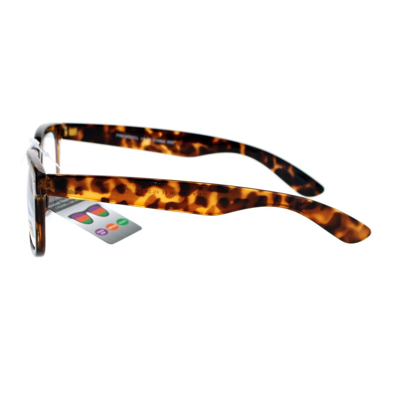 SA106 Retro Horn Rim Multi 3 Focus Progressive Reading Glasses Tortoise 1.75 - Image 3